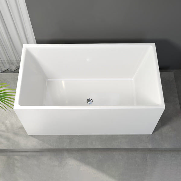 Antique Finish Soaking Bathtub Modern Rectangular Back to Wall Bath Tub