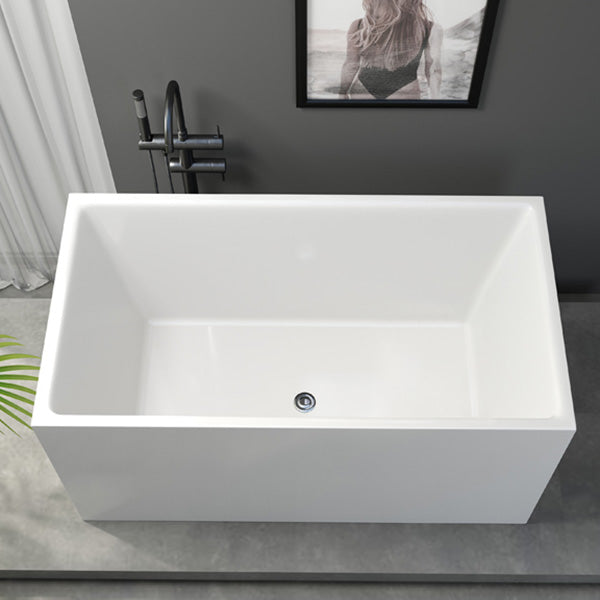 Antique Finish Soaking Bathtub Modern Rectangular Back to Wall Bath Tub