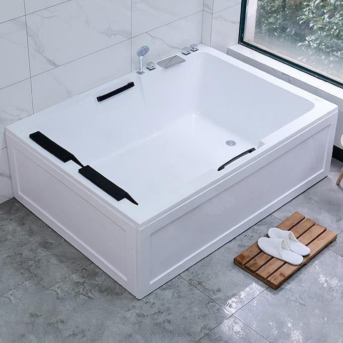 Modern White Soaking Bath Stand Alone Acrylic Rectangular Bathtub