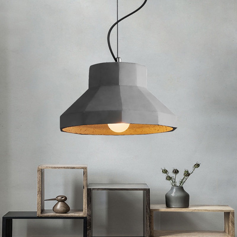Dome/Can/Barn Cement Ceiling Light Vintage 5"/5.5"/8" Wide 1 Light Restaurant Mini Pendant Lamp Fixture in Grey