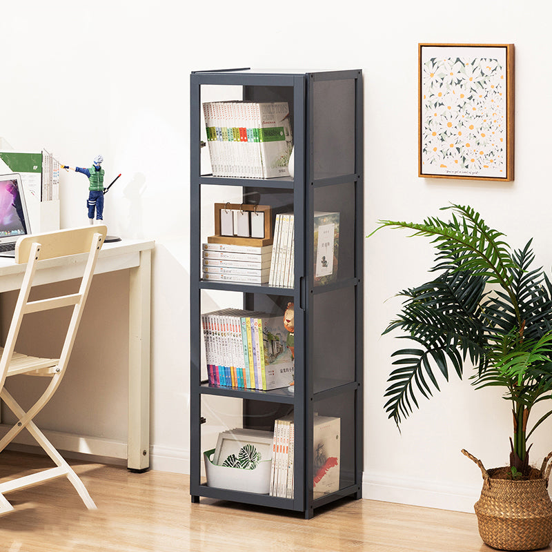 Modern Lacquered Accent Cabinet, Gray Rectangle Cabinet with Shelves