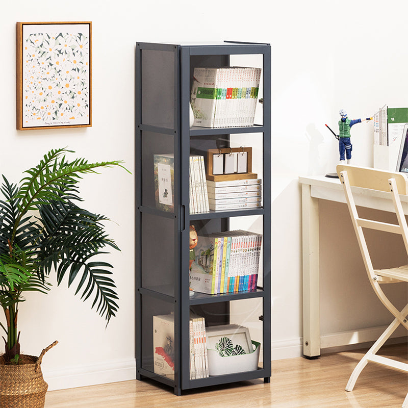 Modern Lacquered Accent Cabinet, Gray Rectangle Cabinet with Shelves