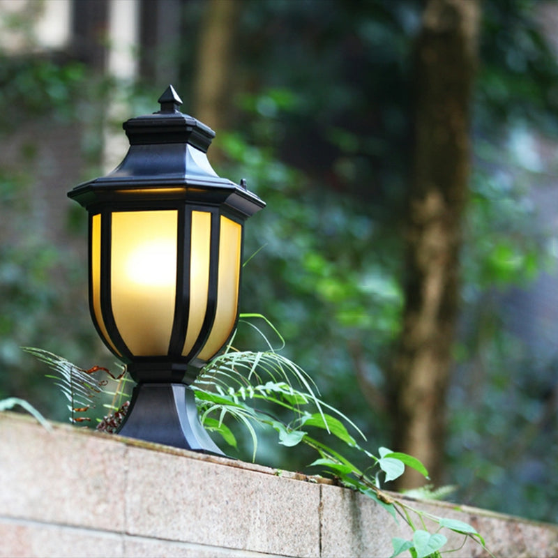 Modern Black Pillar Lamp Waterproof Outdoor Light for Garden