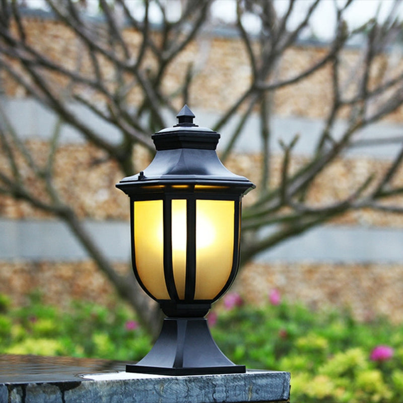 Modern Black Pillar Lamp Waterproof Outdoor Light for Garden