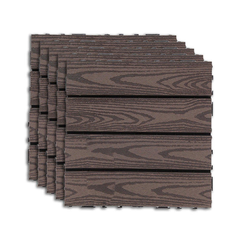 Outdoor Deck Tiles Striped Detail Composite Snapping Wooden Deck Tiles