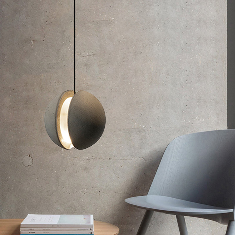 Kugel Zement hängende hängende leichte Vintage 1-Licht Wohnzimmer Deckenlampe in Grau
