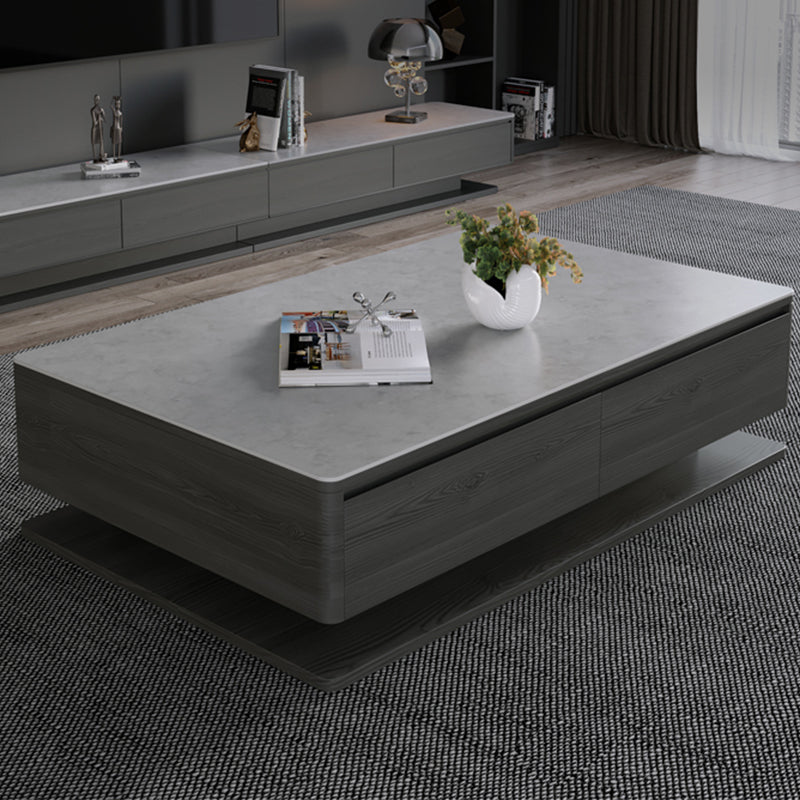 Rectangle Single Coffee Table Glam 1 Coffee Table with 4 Drawers