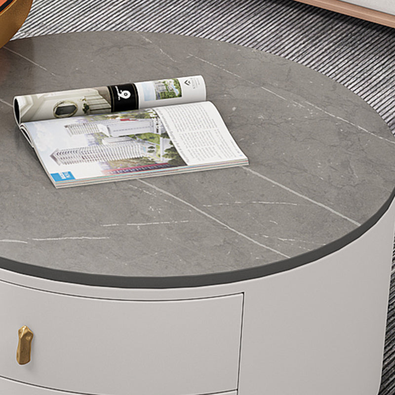 Round Tropical Coffee Table Storage 2 Nesting Coffee Table Set