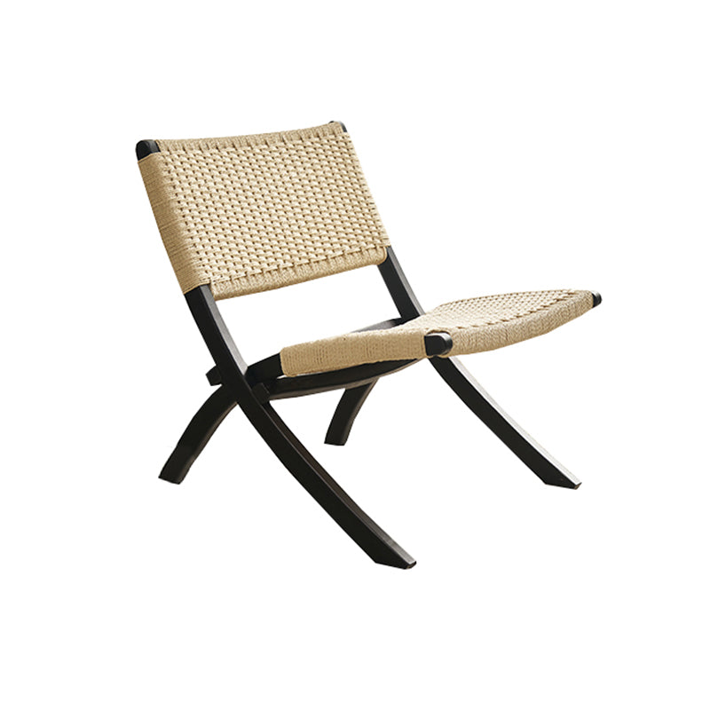 Solid Wood Chair Woven Back Lounge Accent Chair for Living Room