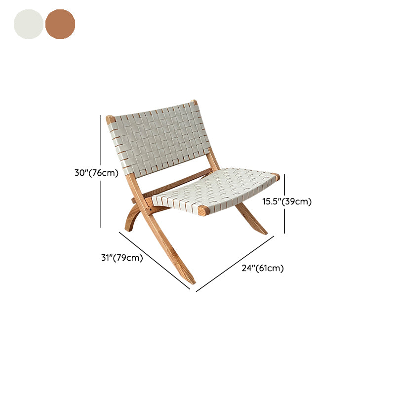 Solid Wood Chair Woven Back Lounge Accent Chair for Living Room