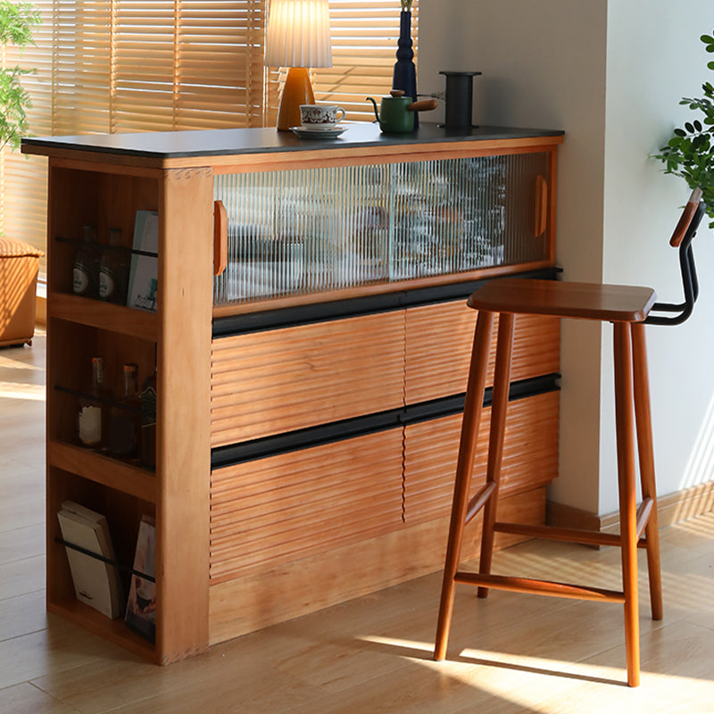 Modern Faux Marble Bar Dining Table Rectangle Bar Table for Kitchen