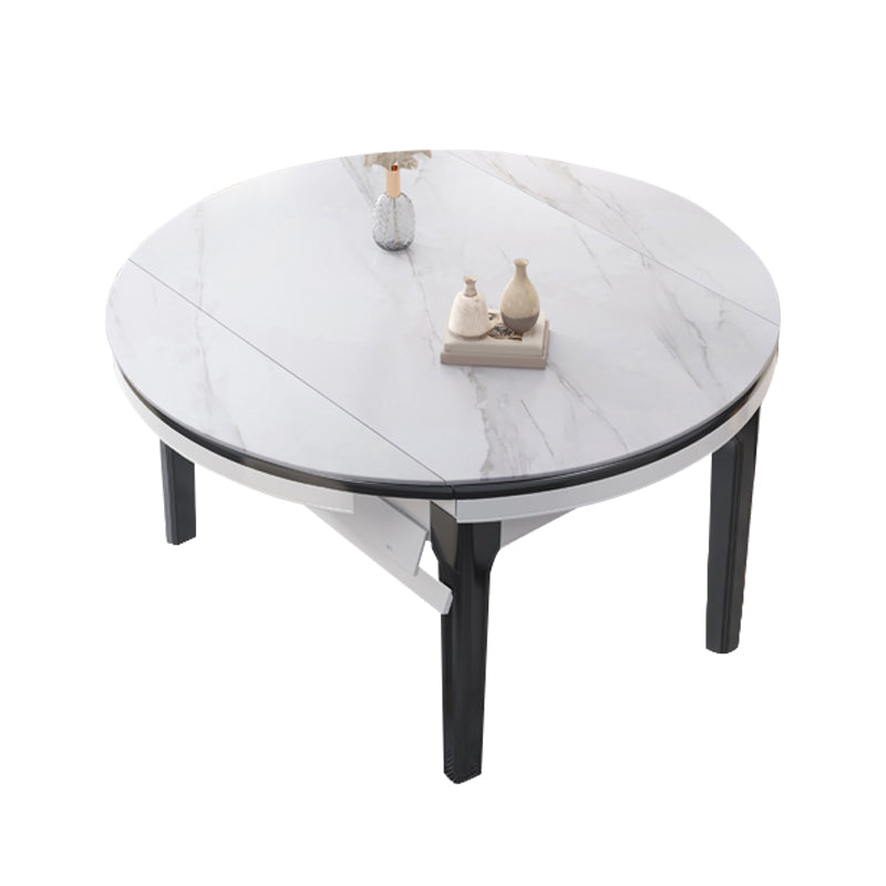 Modern Foldable Dining Set 1/7 Pieces White Dinette Set with Wooden Chairs