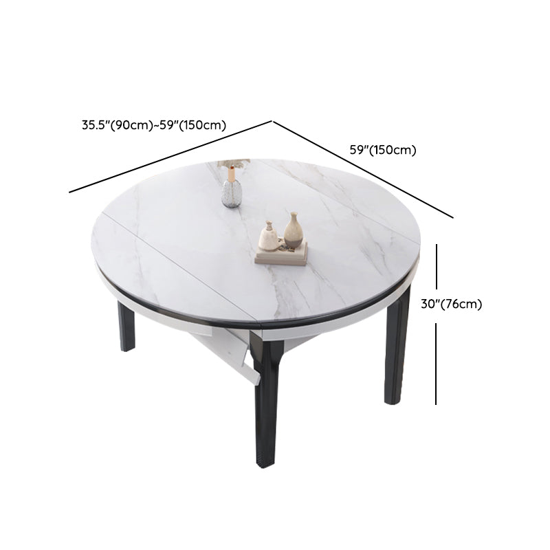 Modern Foldable Dining Set 1/7 Pieces White Dinette Set with Wooden Chairs