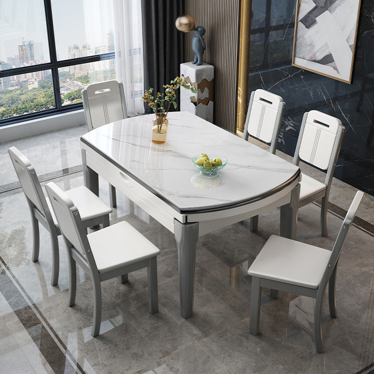 Modern Style Stone Furniture 1/7 Pcs Round Shape Dinette Table with Armless Chair