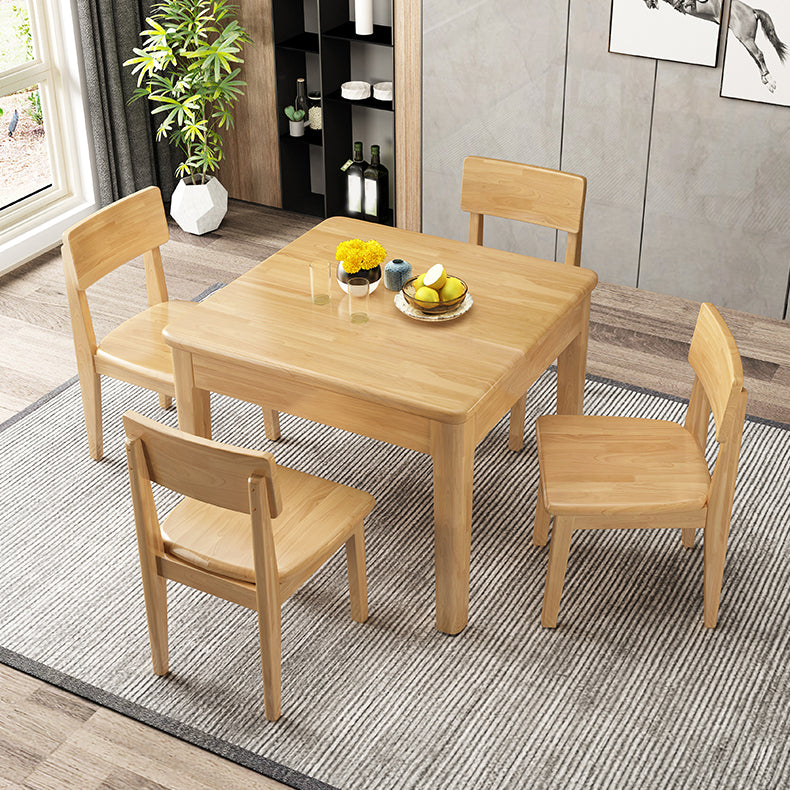 Modern Style Solid Wood Furniture 1/5 Pcs Square Shape Dinette Table with Chair
