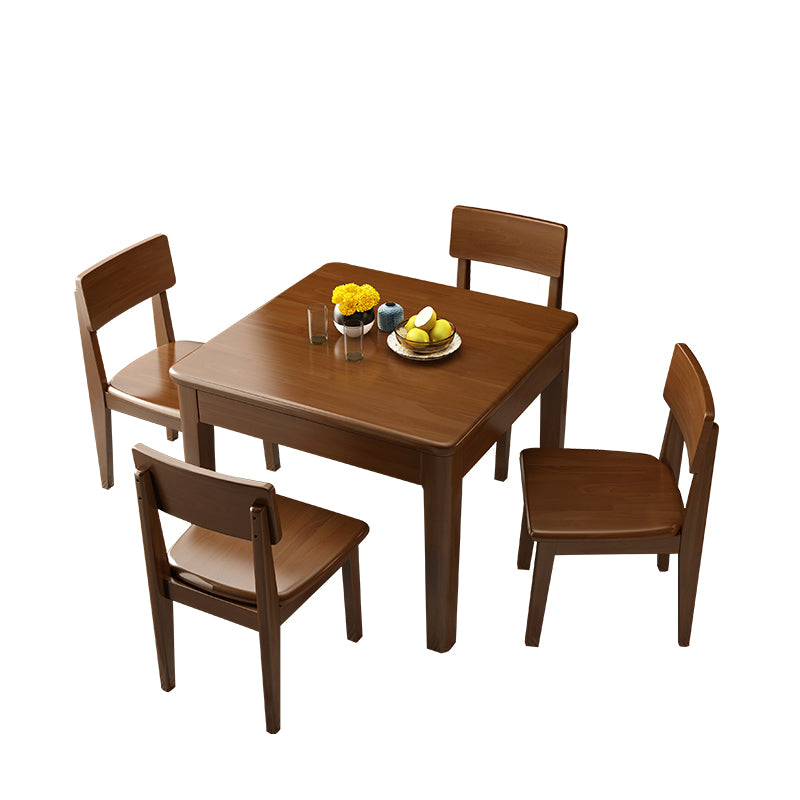 Modern Style Solid Wood Furniture 1/5 Pcs Square Shape Dinette Table with Chair