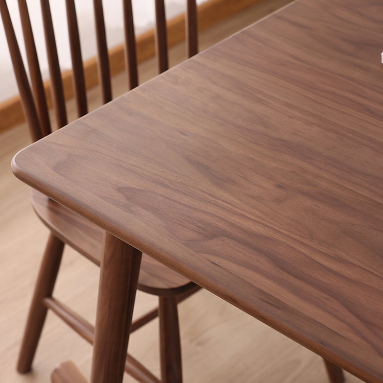 Brown Solid Wood Dining Set 1/4/5 Pieces Modern Dinette Set with Wooden Chairs