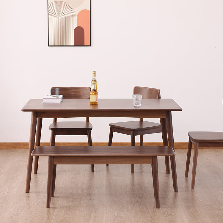 Brown Solid Wood Dining Set 1/4/5 Pieces Modern Dinette Set with Wooden Chairs