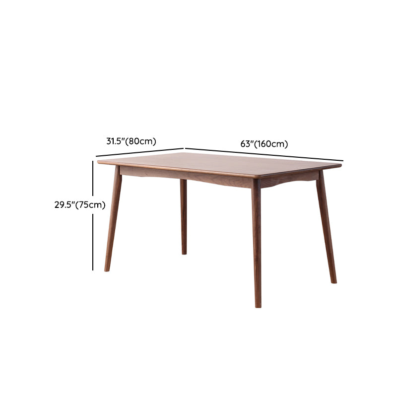 Brown Solid Wood Dining Set 1/4/5 Pieces Modern Dinette Set with Wooden Chairs