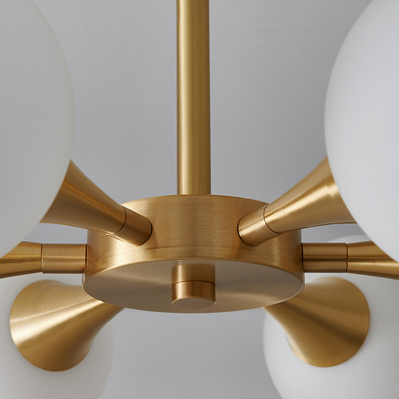 4/6-Light Golden Modern Flush Mount Lighting Glass Ceiling Light for Bedroom
