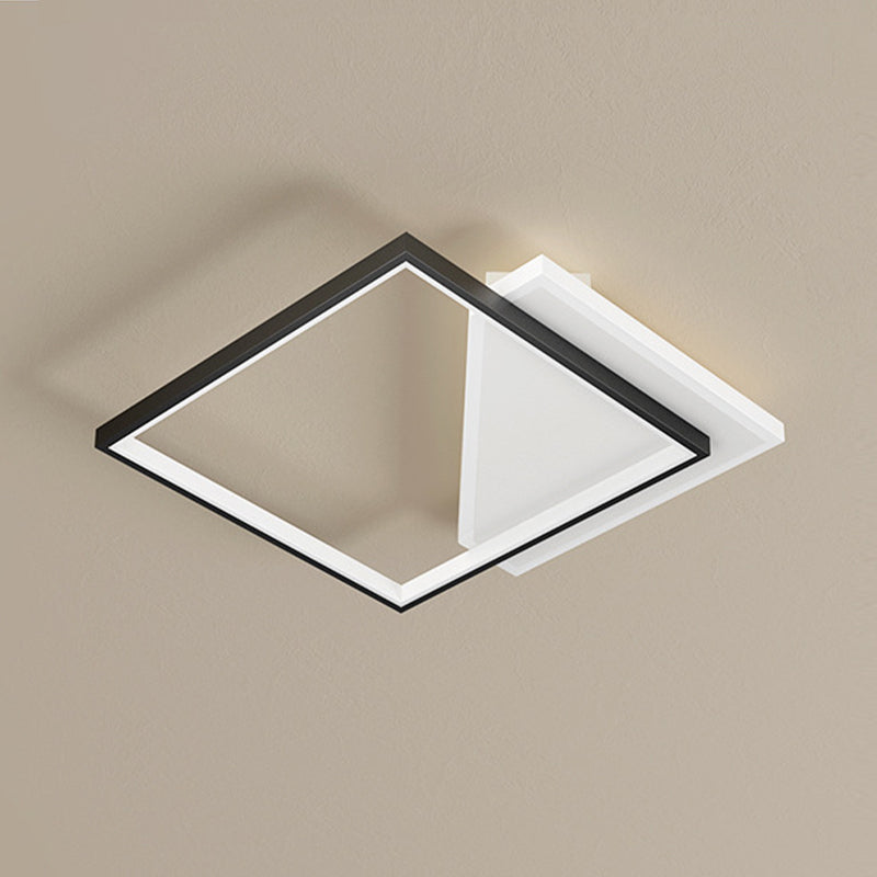 Metal Geometric Flush Mount Fixture Modern 2 Lights Flush Light Fixtures