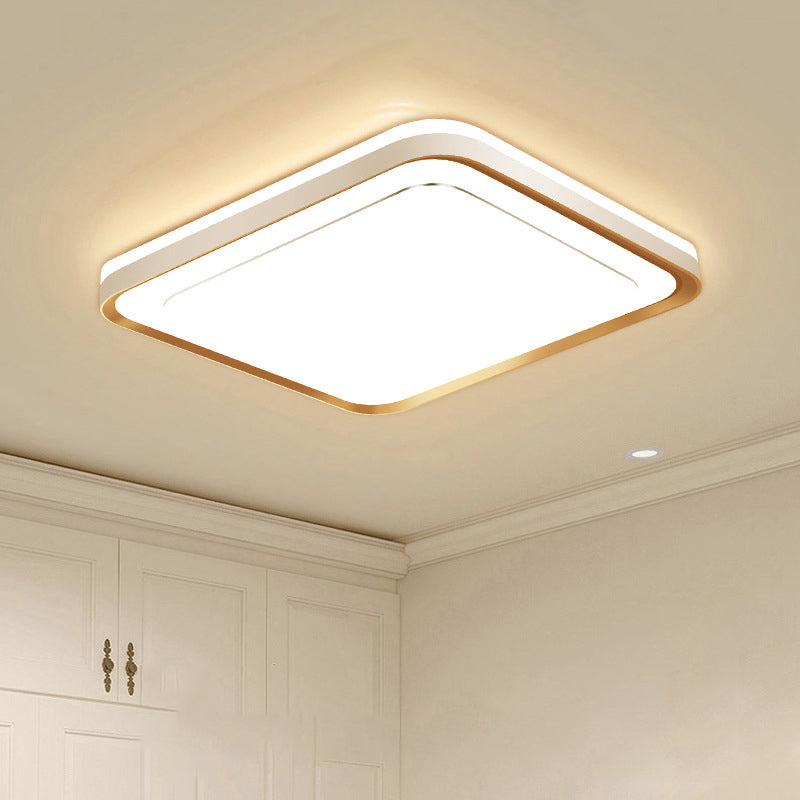Metal Geometric Flush Mount Fixture Modern Flush Light Fixtures in Gold