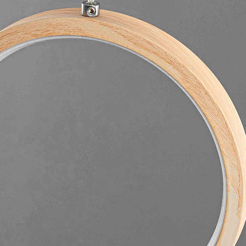 2-Light Modern Beige Island Lighting Wooden LED Ceiling Light for Dining Room