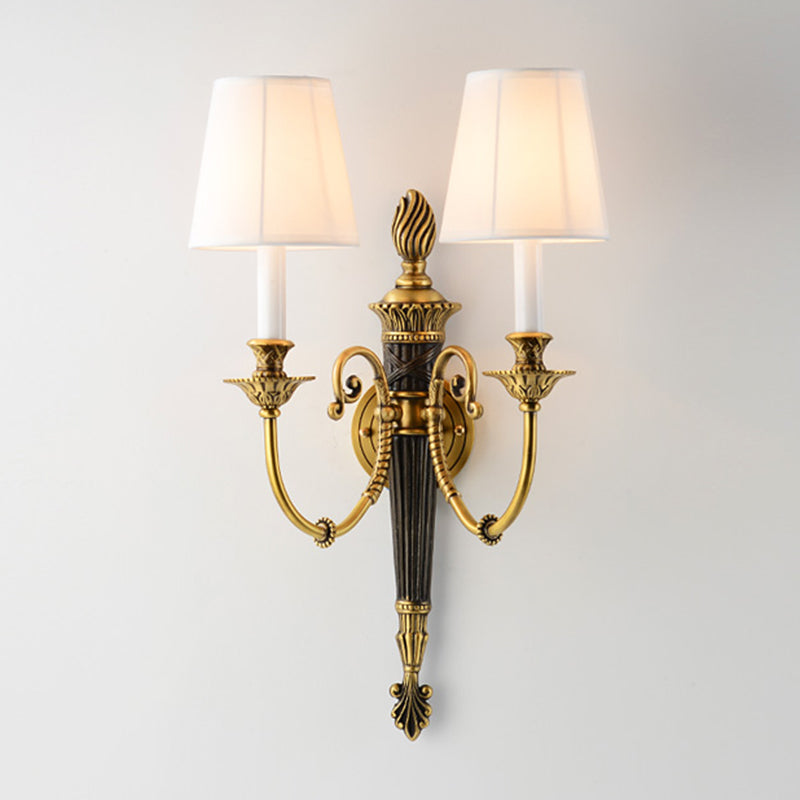 Metal Cone Shape Wall Sconce Modern Style 2 Lights Wall Light Sconce