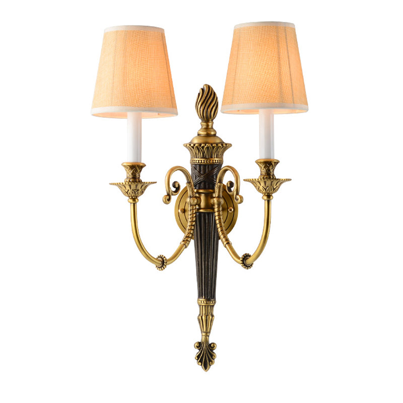 Metal Cone Shape Wall Sconce Modern Style 2 Lights Wall Light Sconce