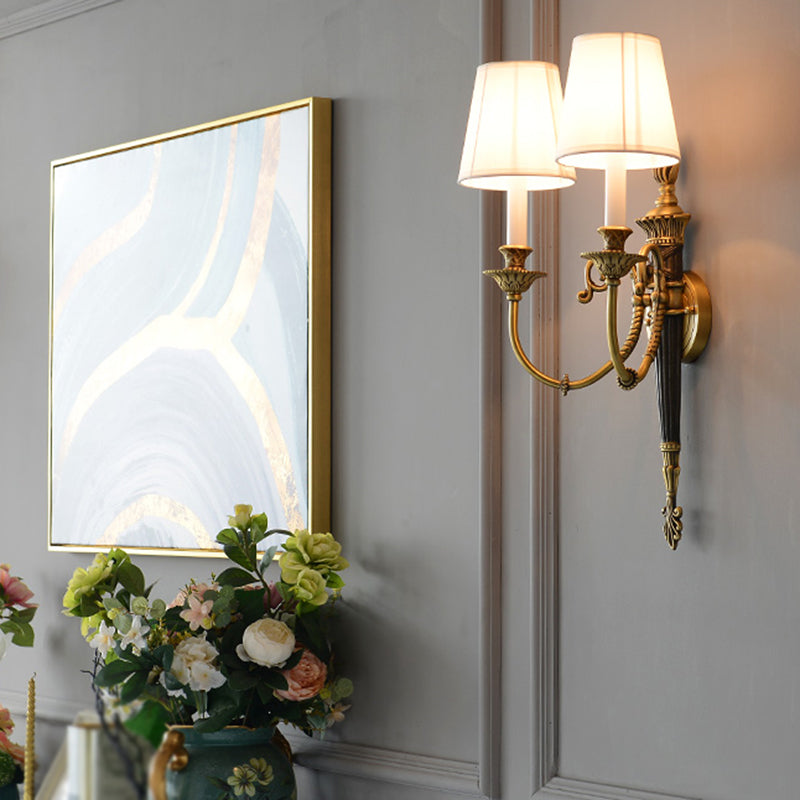 Metal Cone Shape Wall Sconce Modern Style 2 Lights Wall Light Sconce