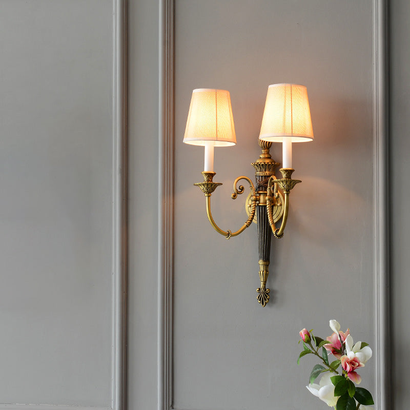 Metal Cone Shape Wall Sconce Modern Style 2 Lights Wall Light Sconce