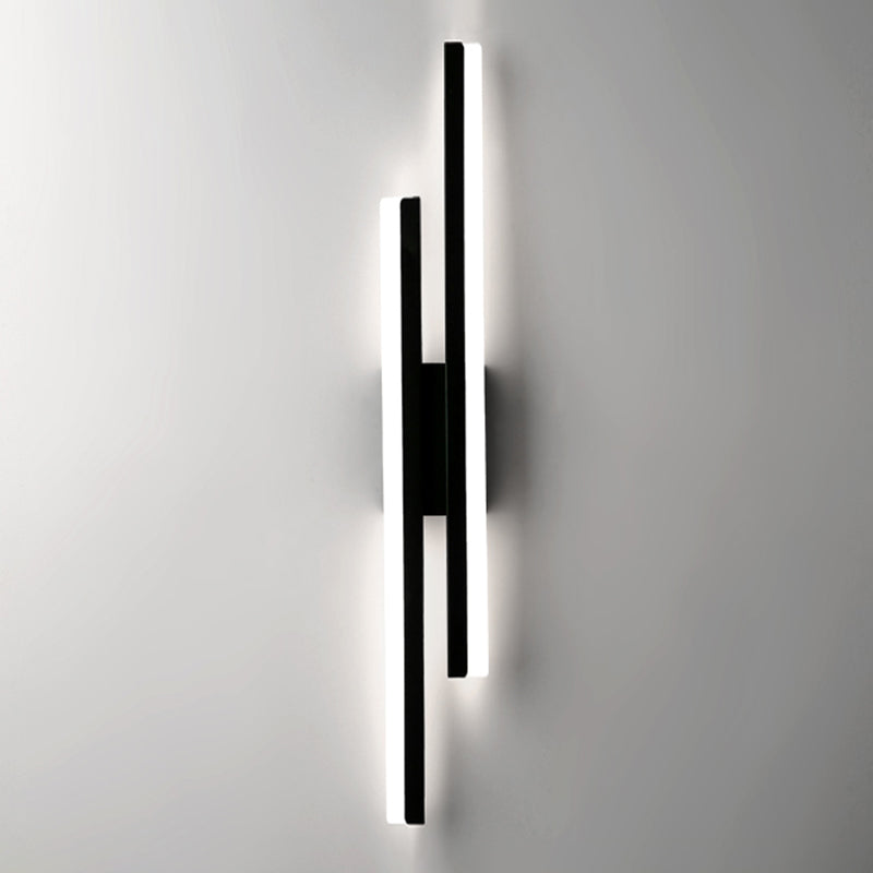 Metal Linear Shape Wall Sconce Modern Style 2 Lights Wall Light Sconce