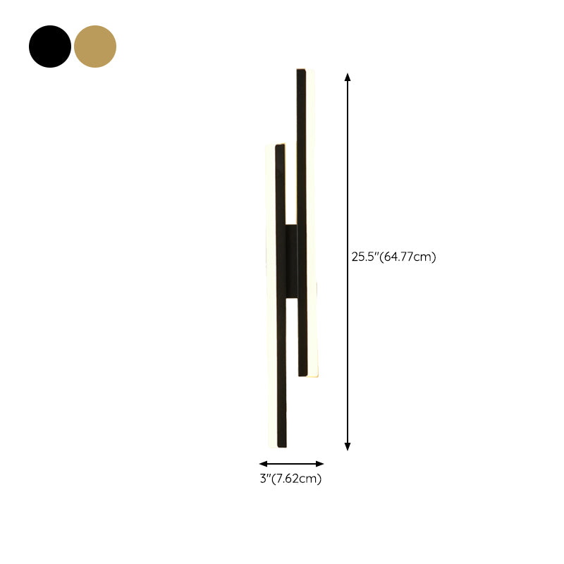 Metal Linear Shape Wall Sconce Modern Style 2 Lights Wall Light Sconce