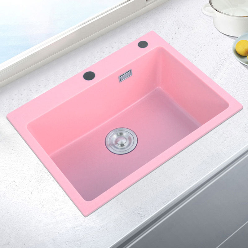 Quartz Kitchen Sink Contemporary Single Bowl Kitchen Sink with Drain Assembly