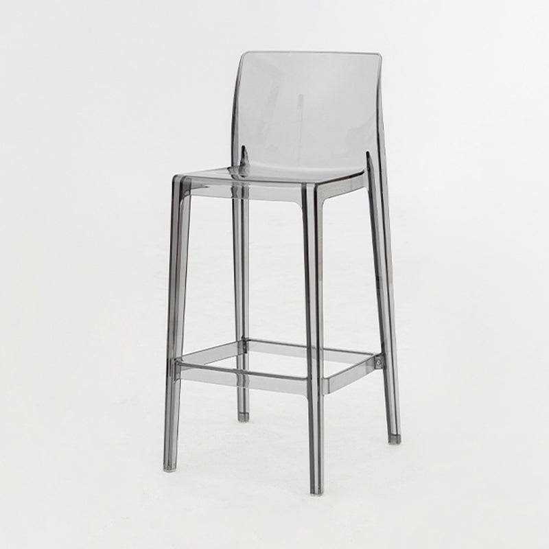 Modern Armless Backrest Counter Stool Acrylic Cafe Bar Stool with  Pedal