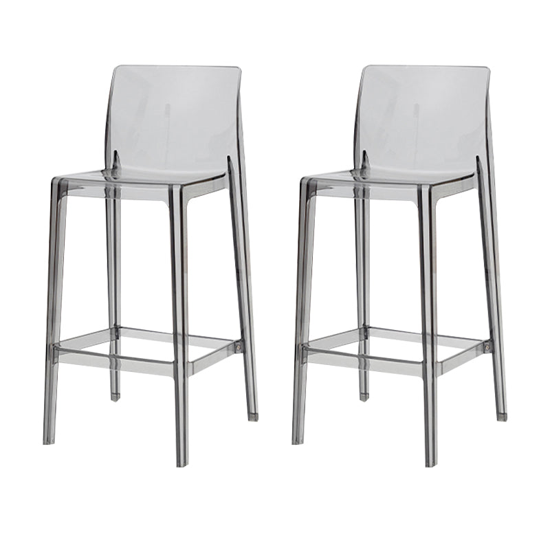 Modern Armless Backrest Counter Stool Acrylic Cafe Bar Stool with  Pedal