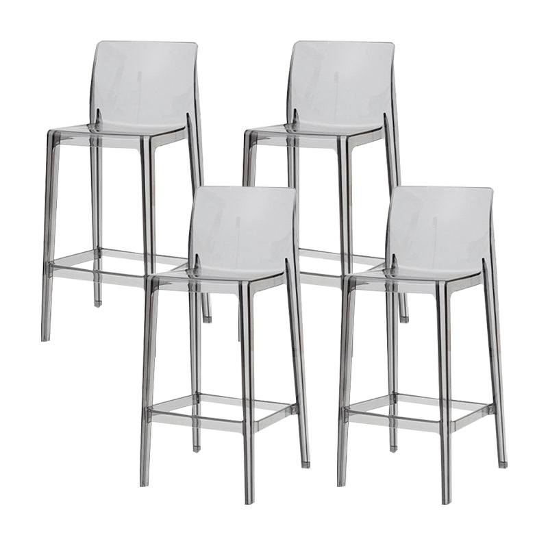 Modern Armless Backrest Counter Stool Acrylic Cafe Bar Stool with  Pedal