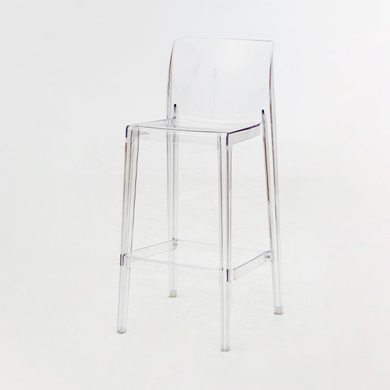 Modern Armless Backrest Counter Stool Acrylic Cafe Bar Stool with  Pedal