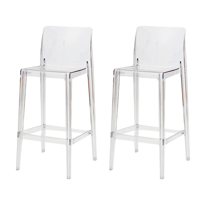 Modern Armless Backrest Counter Stool Acrylic Cafe Bar Stool with  Pedal