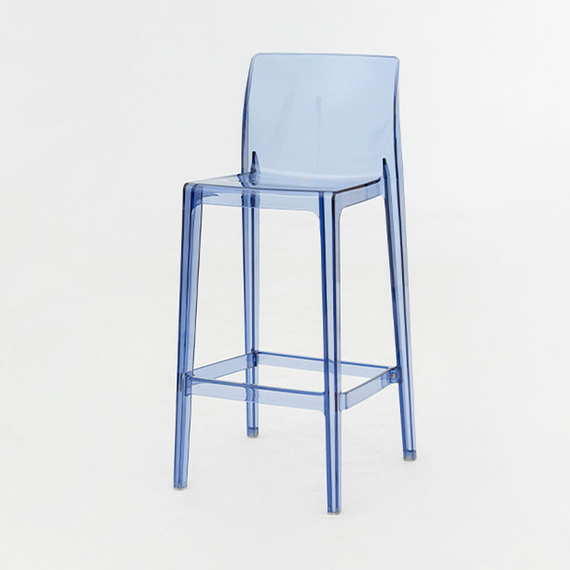 Modern Armless Backrest Counter Stool Acrylic Cafe Bar Stool with  Pedal