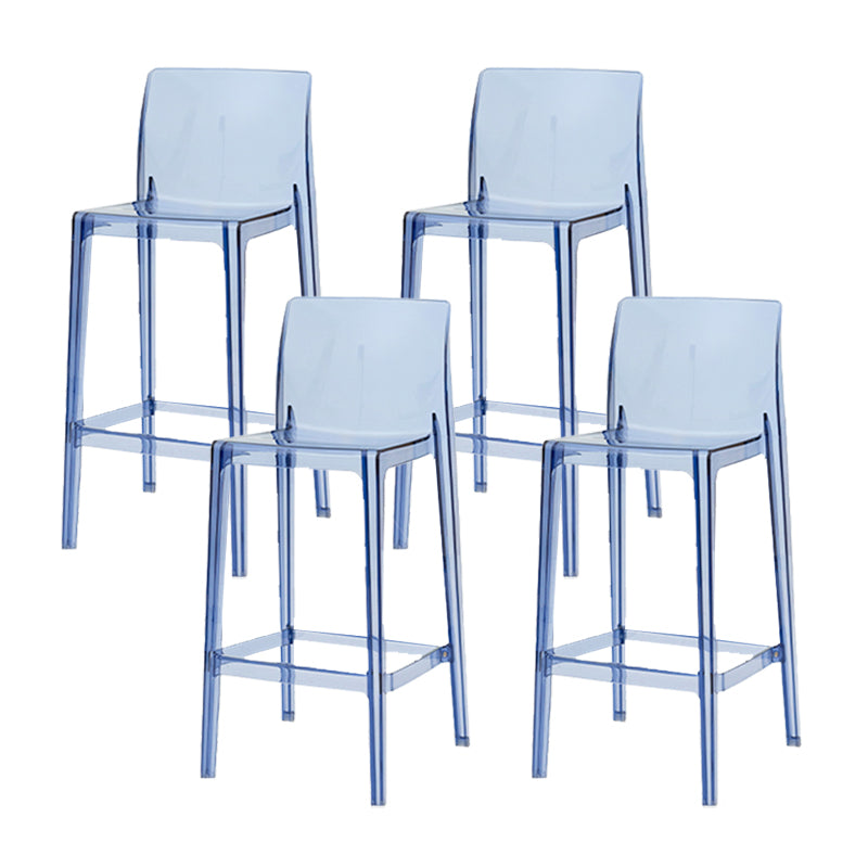 Modern Armless Backrest Counter Stool Acrylic Cafe Bar Stool with  Pedal