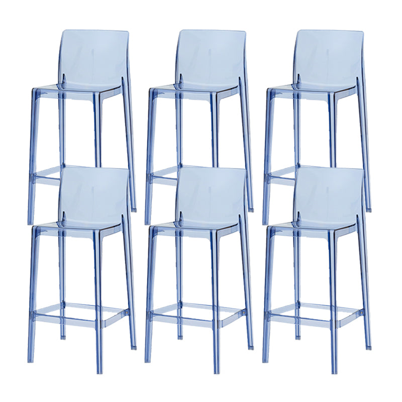 Modern Armless Backrest Counter Stool Acrylic Cafe Bar Stool with  Pedal