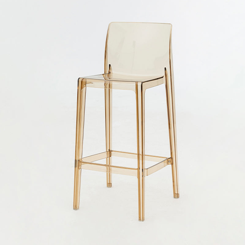 Modern Armless Backrest Counter Stool Acrylic Cafe Bar Stool with  Pedal