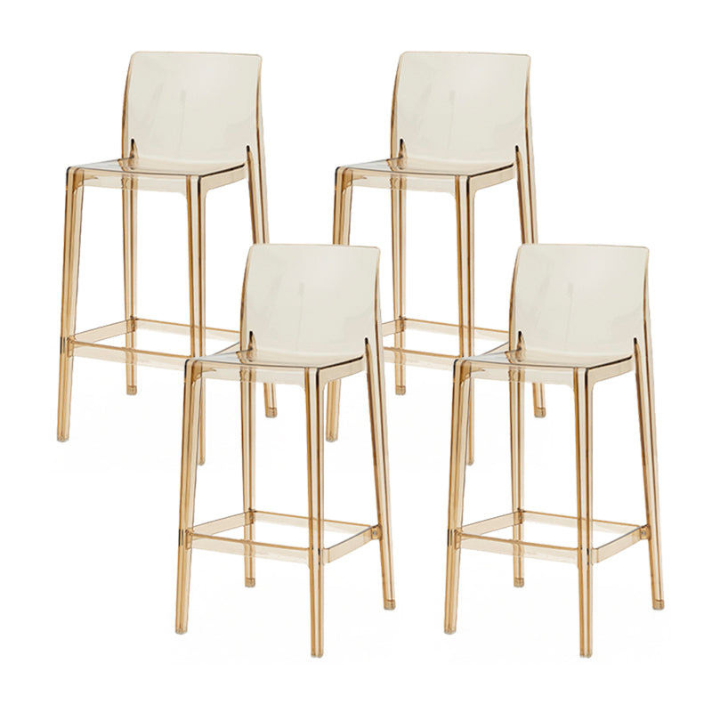 Modern Armless Backrest Counter Stool Acrylic Cafe Bar Stool with  Pedal