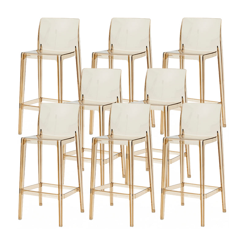 Modern Armless Backrest Counter Stool Acrylic Cafe Bar Stool with  Pedal