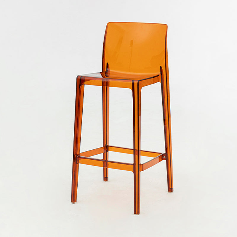 Modern Armless Backrest Counter Stool Acrylic Cafe Bar Stool with  Pedal