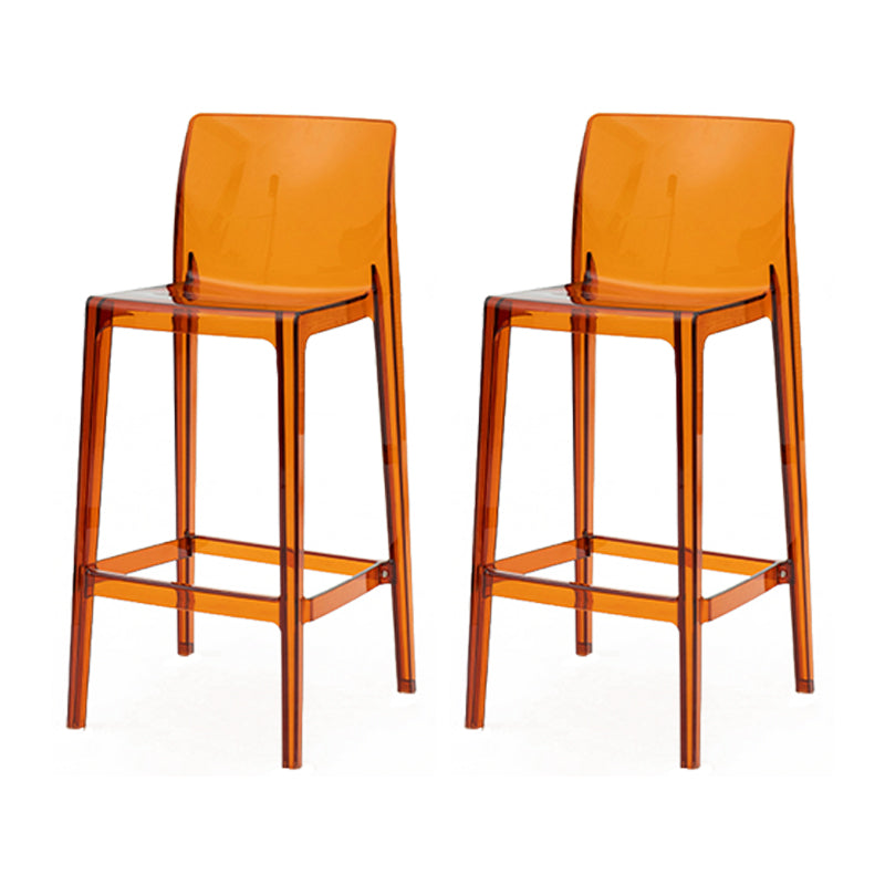 Modern Armless Backrest Counter Stool Acrylic Cafe Bar Stool with  Pedal