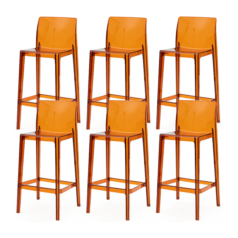Modern Armless Backrest Counter Stool Acrylic Cafe Bar Stool with  Pedal
