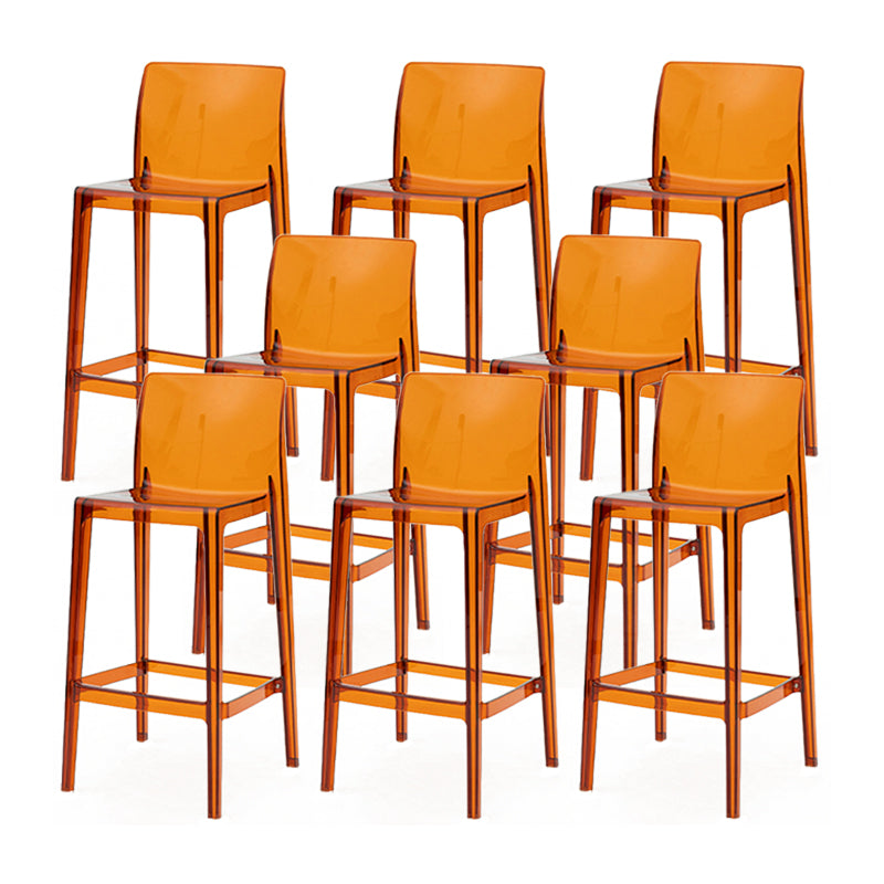 Modern Armless Backrest Counter Stool Acrylic Cafe Bar Stool with  Pedal