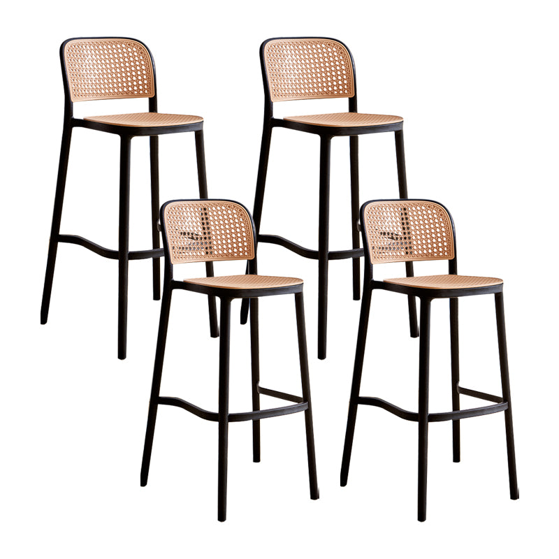 Modern Style Plastic Counter Stool Low Back Barstool with Footrest